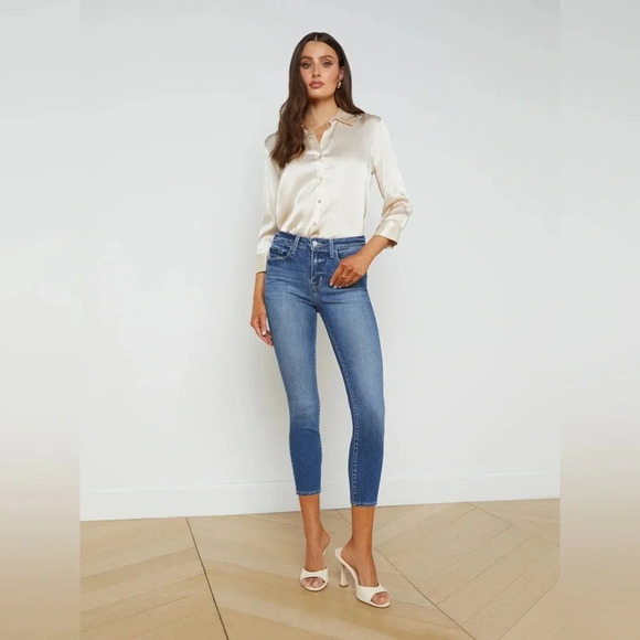 L'AGENCE Margot High-Rise Skinny Jeans Blue size 28 - Picture 1 of 16